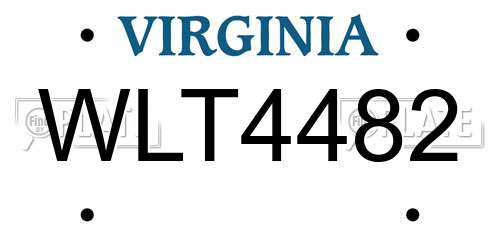 WLT4482 Virginia License Plate