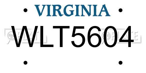 WLT5604 Virginia License Plate