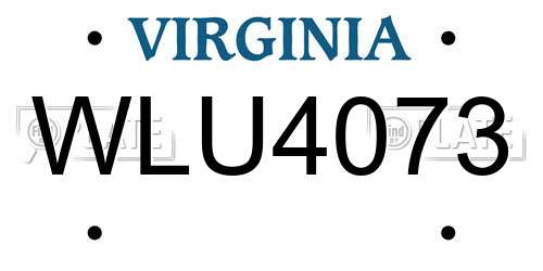 WLU4073 Virginia License Plate