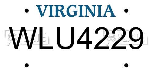 WLU4229 Virginia License Plate