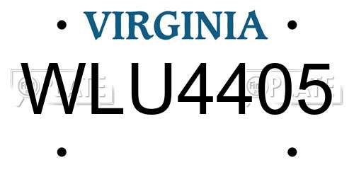 WLU4405 Virginia License Plate