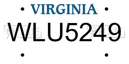 WLU5249 Virginia License Plate