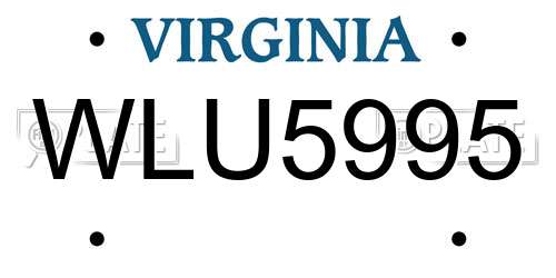 WLU5995 Virginia License Plate