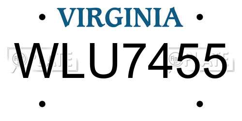 WLU7455 Virginia License Plate
