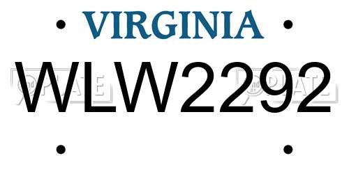 WLW2292 Virginia License Plate