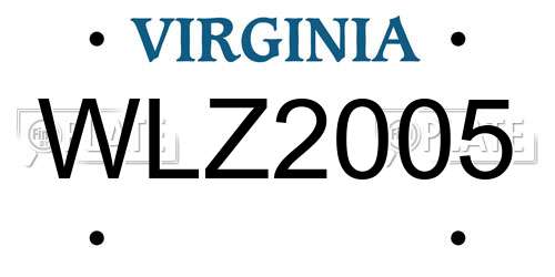 WLZ2005 Virginia License Plate