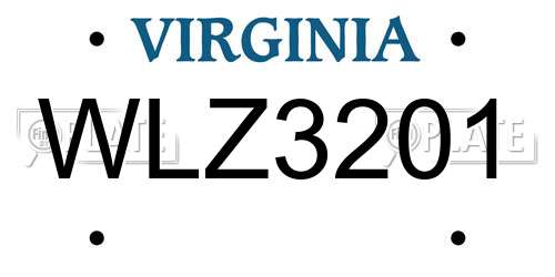 WLZ3201 Virginia License Plate