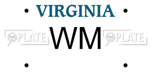 WM Virginia License Plate