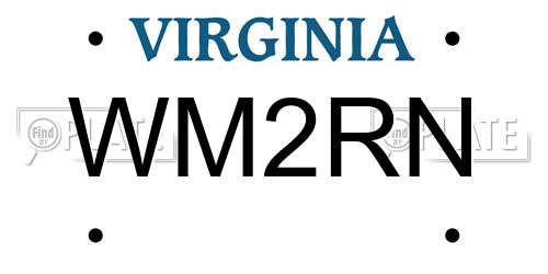 WM2RN Virginia License Plate