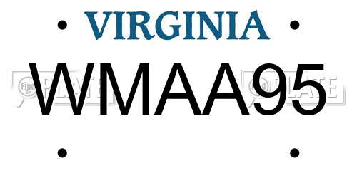 WMAA95 Virginia License Plate