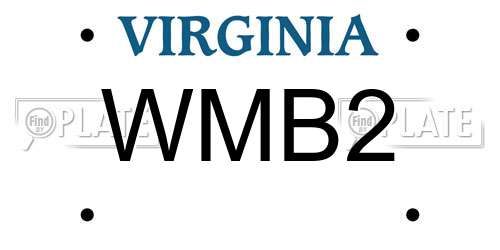 WMB2 Virginia License Plate