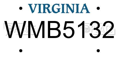 WMB5132 Virginia License Plate