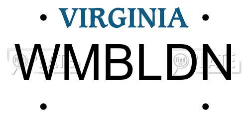 WMBLDN Virginia License Plate