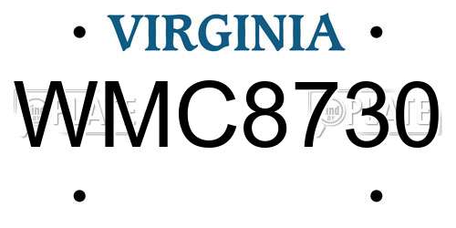 WMC8730 Virginia License Plate