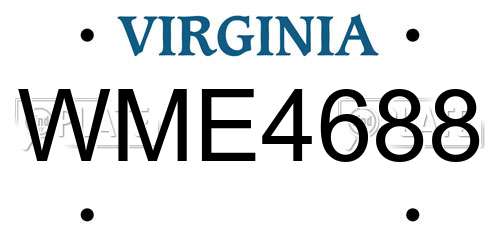WME4688 Virginia License Plate