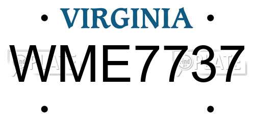 WME7737 Virginia License Plate