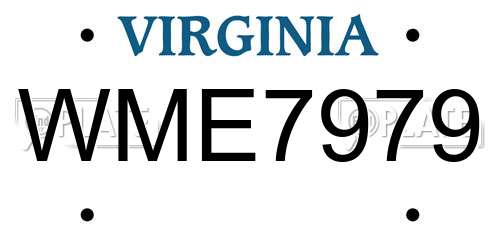 WME7979 Virginia License Plate