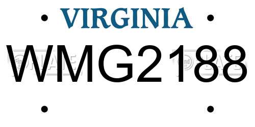 WMG2188 Virginia License Plate