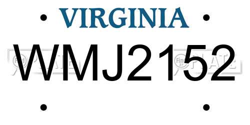 WMJ2152 Virginia License Plate
