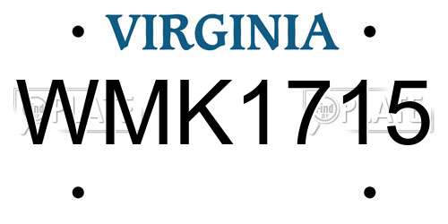 WMK1715 Virginia License Plate