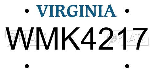WMK4217 Virginia License Plate