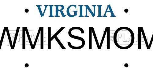 WMKSMOM Virginia License Plate