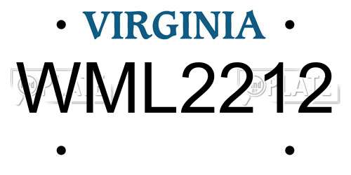 WML2212 Virginia License Plate