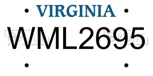 WML2695 Virginia License Plate