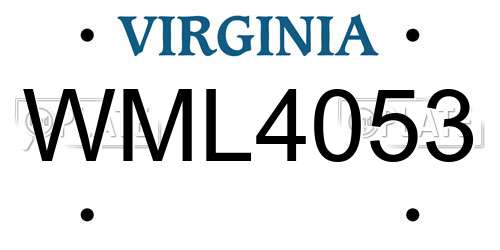 WML4053 Virginia License Plate