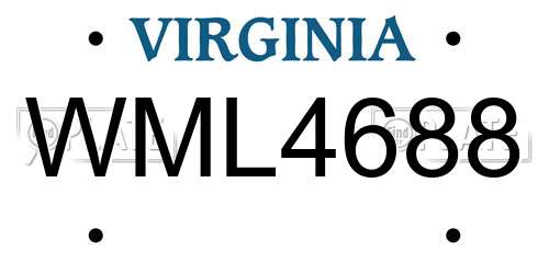 WML4688 Virginia License Plate