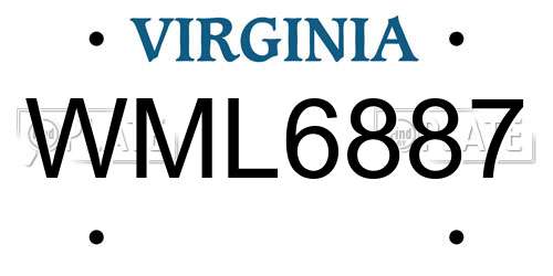 WML6887 Virginia License Plate