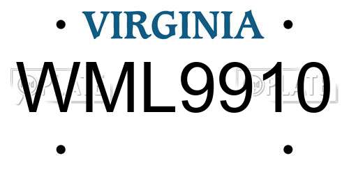 WML9910 Virginia License Plate