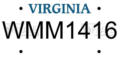 WMM1416 Virginia License Plate