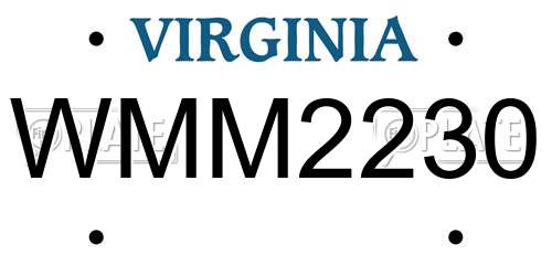 WMM2230 Virginia License Plate