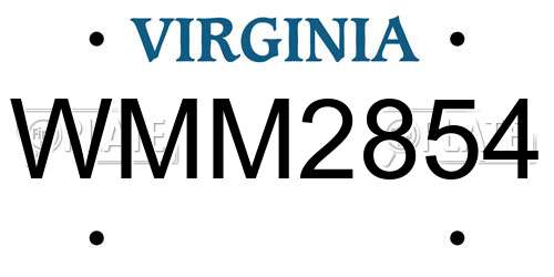 WMM2854 Virginia License Plate