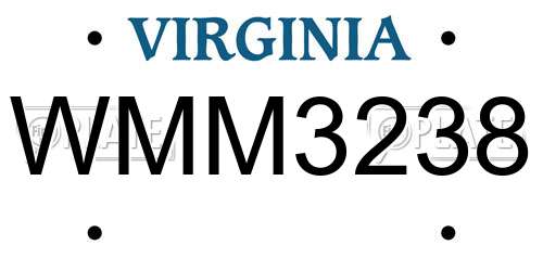 WMM3238 Virginia License Plate