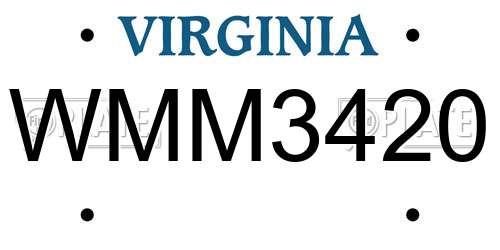 WMM3420 Virginia License Plate