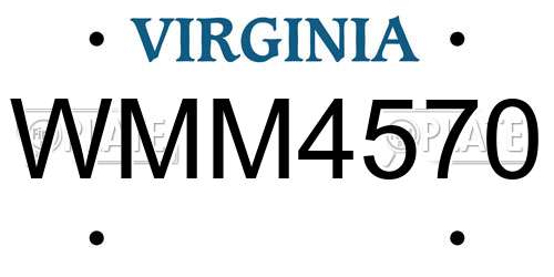 WMM4570 Virginia License Plate