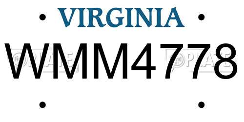 WMM4778 Virginia License Plate