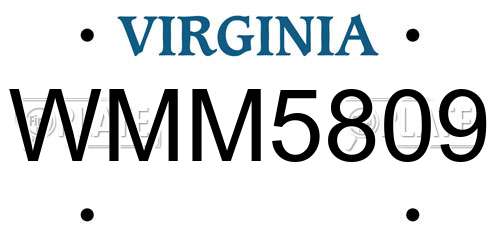 WMM5809 Virginia License Plate