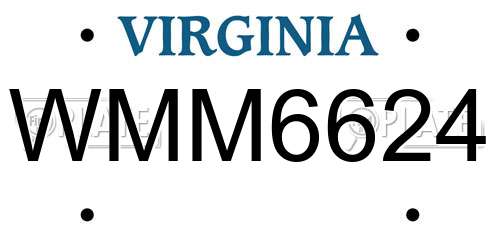 WMM6624 Virginia License Plate