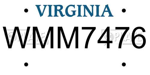 WMM7476 Virginia License Plate