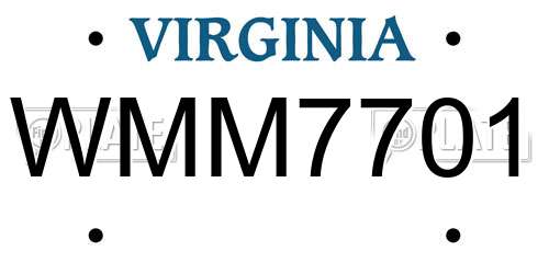 WMM7701 Virginia License Plate