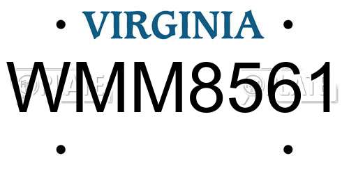 WMM8561 Virginia License Plate