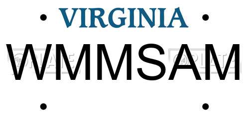 WMMSAM Virginia License Plate