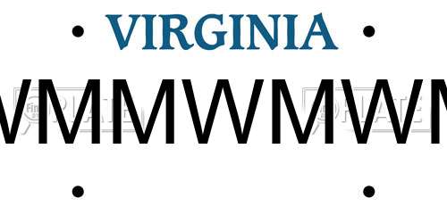 WMMWMWM Virginia License Plate