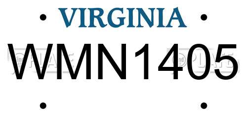 WMN1405 Virginia License Plate