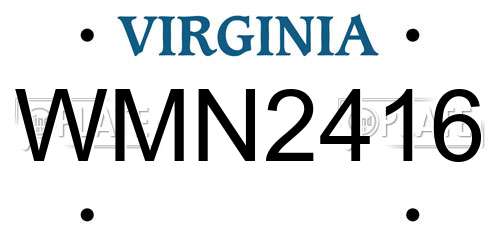WMN2416 Virginia License Plate