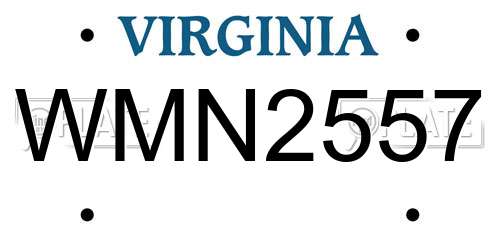 WMN2557 Virginia License Plate