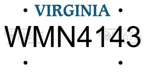 WMN4143 Virginia License Plate
